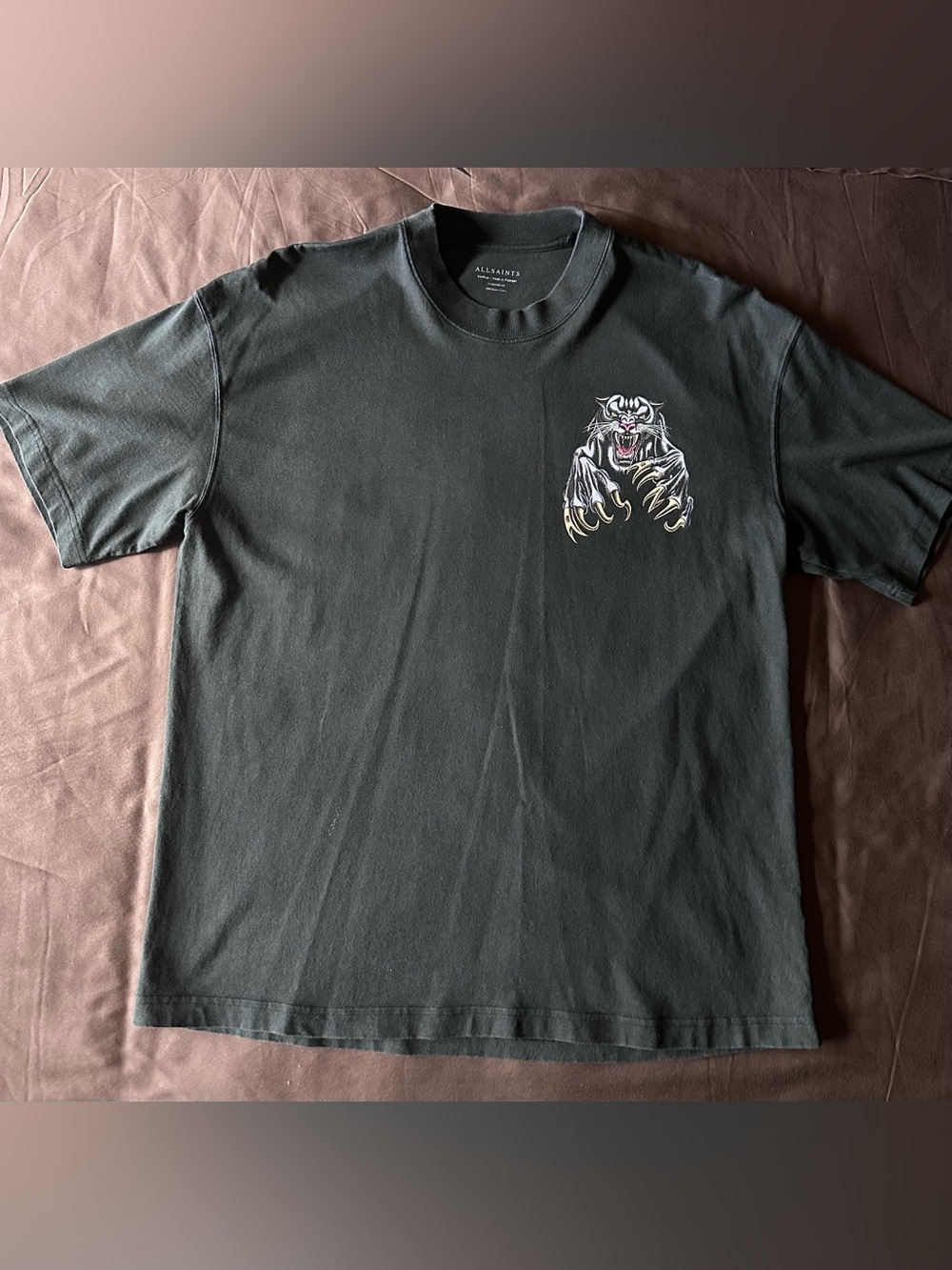 All Saints Beast Oversized Panther Crew T-Shirt-Size M